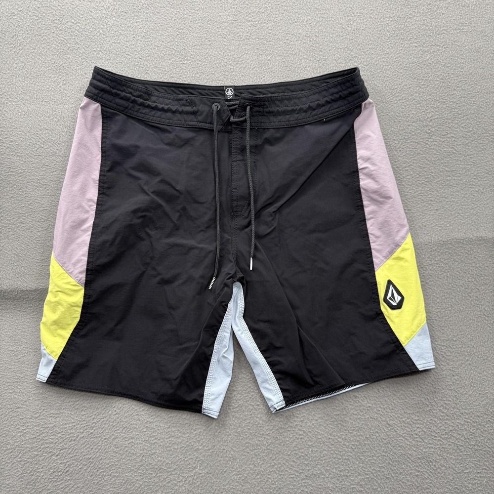 Volcom Board Shorts Mens 34 Multicolor Colorblock Swim Trunks UnLined Quick Dry